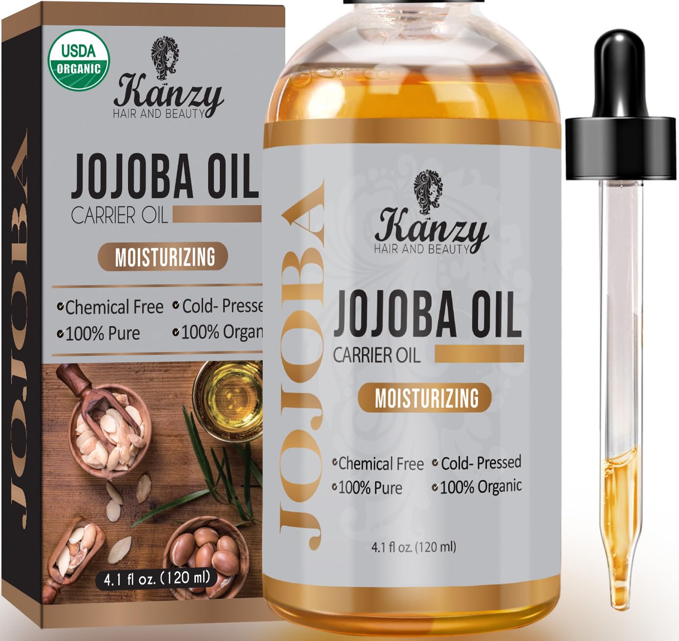Kanzy Bio Jojobaöl 120ml: Natürliche Goldpflege für Haut, Haare & Nägel